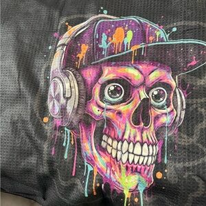 Neon Skull Graphic Cap